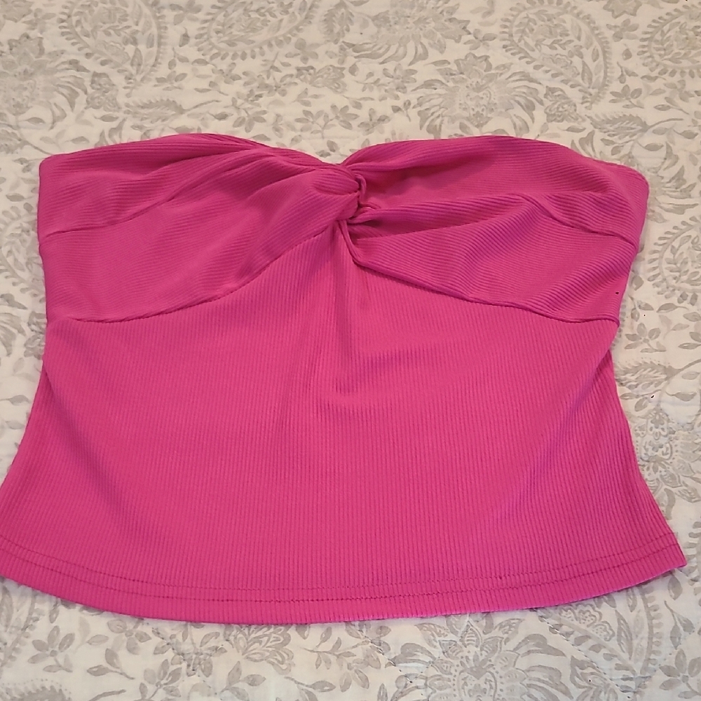 SHEIN Fuchsia Strapless Crop Top